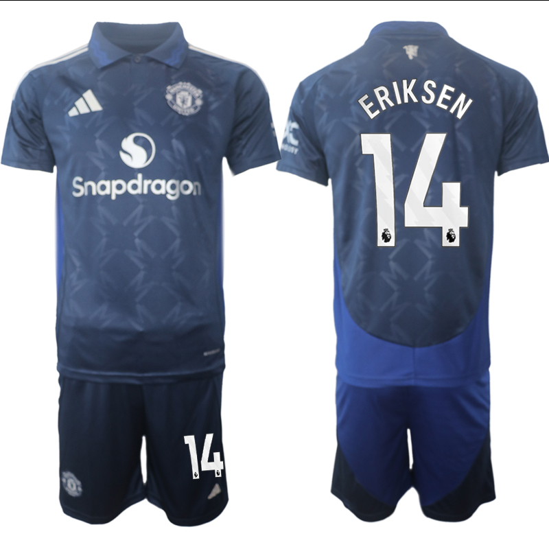 Men 2024-2025 Club Manchester United away blue #14 Soccer Jersey->manchester united jersey->Soccer Club Jersey
